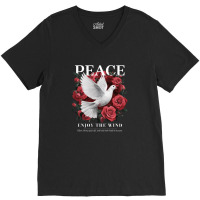 A Design Featuring The Word Peace V-neck Tee | Artistshot