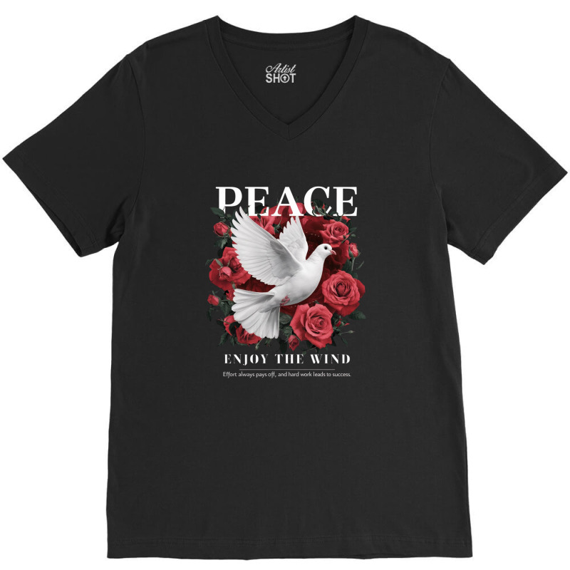 A Design Featuring The Word Peace V-neck Tee | Artistshot