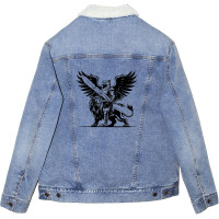 A Mythical Griffin Humanoid Unisex Sherpa-lined Denim Jacket | Artistshot