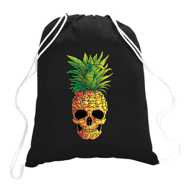 Pineapple Skull Funny Aloha Beaches Hawaiian Drawstring Bags | Artistshot