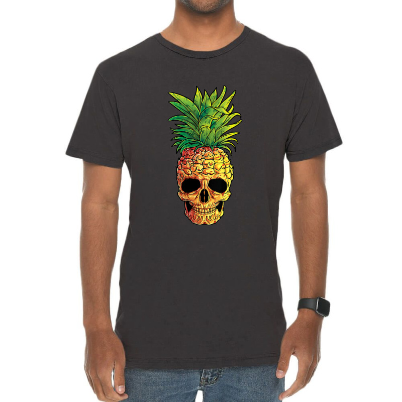 Pineapple Skull Funny Aloha Beaches Hawaiian Vintage T-shirt | Artistshot