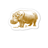 Vintage Hippopotamus Sticker | Artistshot