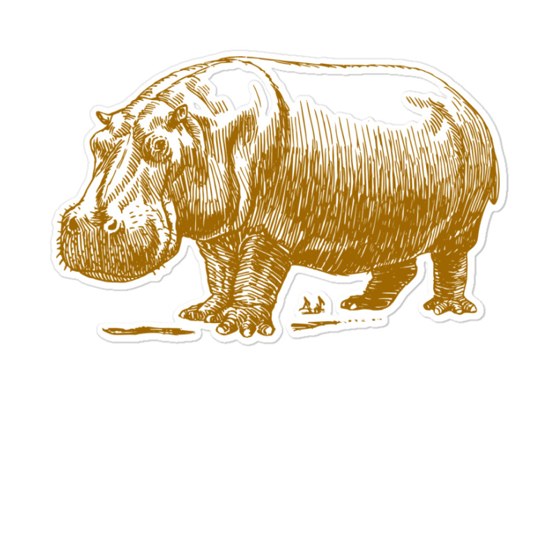 Vintage Hippopotamus Sticker | Artistshot