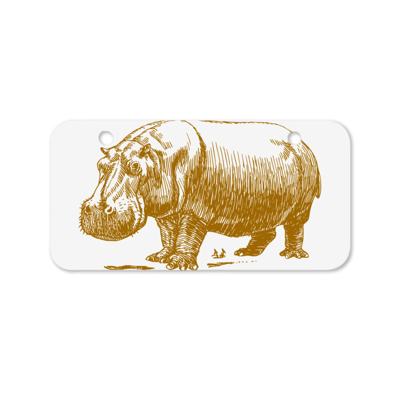 Vintage Hippopotamus Bicycle License Plate | Artistshot