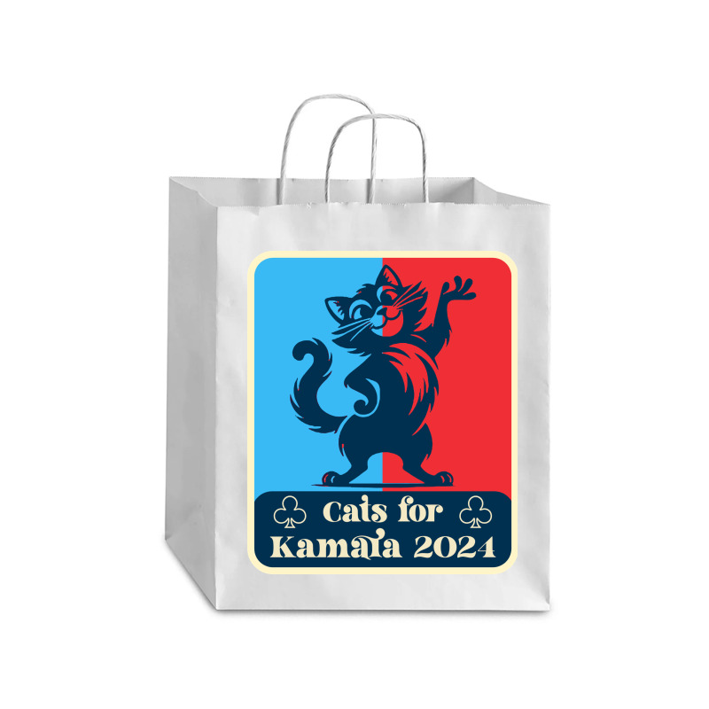 Cats For Kamala 2024 White Debie Paper Bag - 10 X 5 X 13 | Artistshot