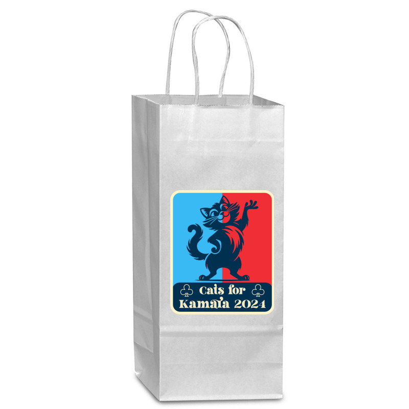 Cats For Kamala 2024 White Wine Paper Bag - 5 1/2 X 3 1/4 X 13 | Artistshot