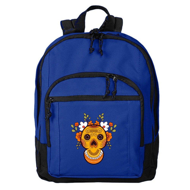 Orange Skull Basic Backpack | Artistshot