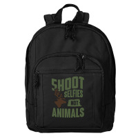 Shoot Selfies Not Animals Funny Basic Backpack | Artistshot