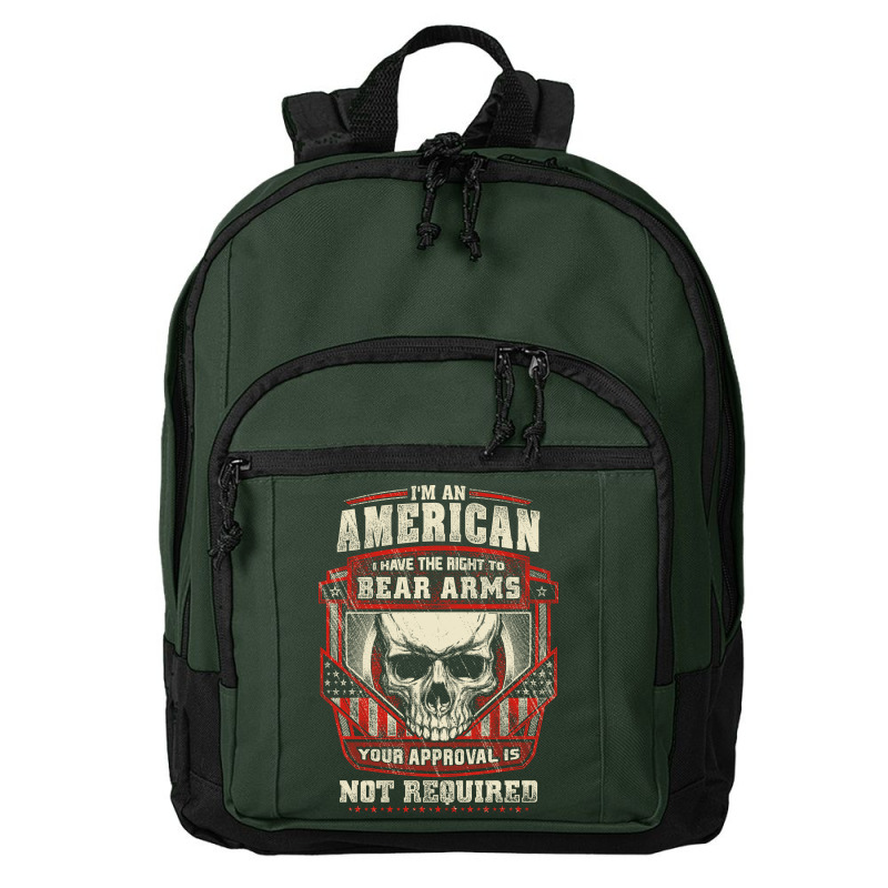 Gun Control I Am American I Have Right To Bear Arms Your Approval Basic Backpack | Artistshot