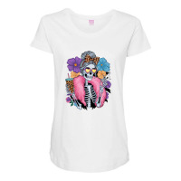 A Detailed, Feminine Skeleton With Visible Bones Maternity Scoop Neck T-shirt | Artistshot