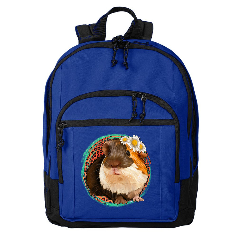 Floral Leopard Guinea Pigs Basic Backpack | Artistshot