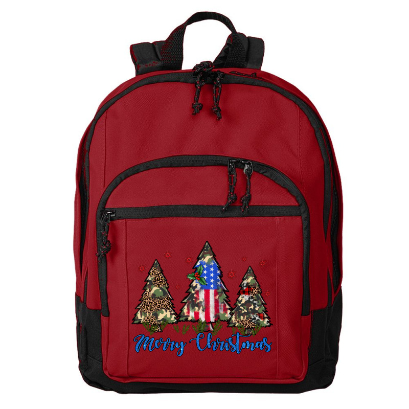 Camouflage Trees Merry Christmas Basic Backpack | Artistshot