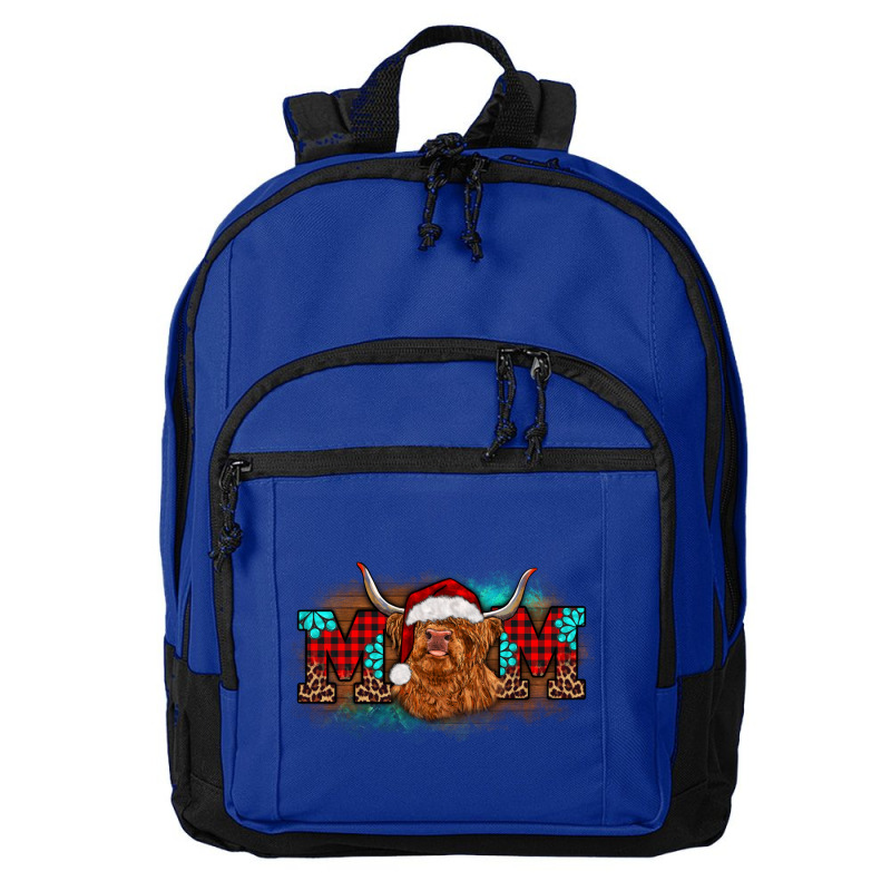 Christmas Mom Highland Cow Basic Backpack | Artistshot