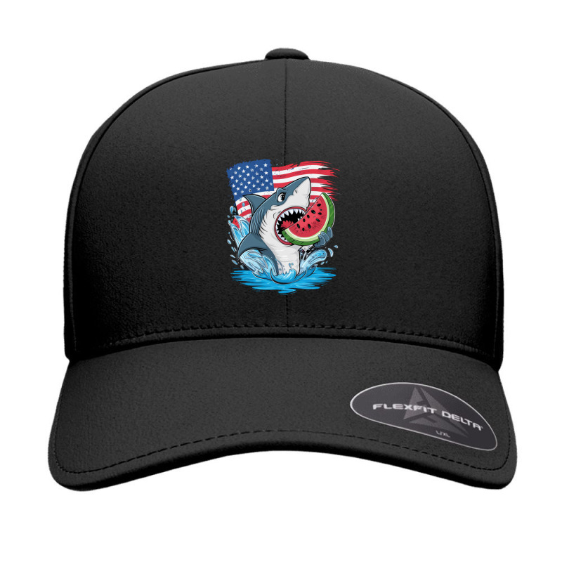 A Cartoon Shark Seamless Cap | Artistshot