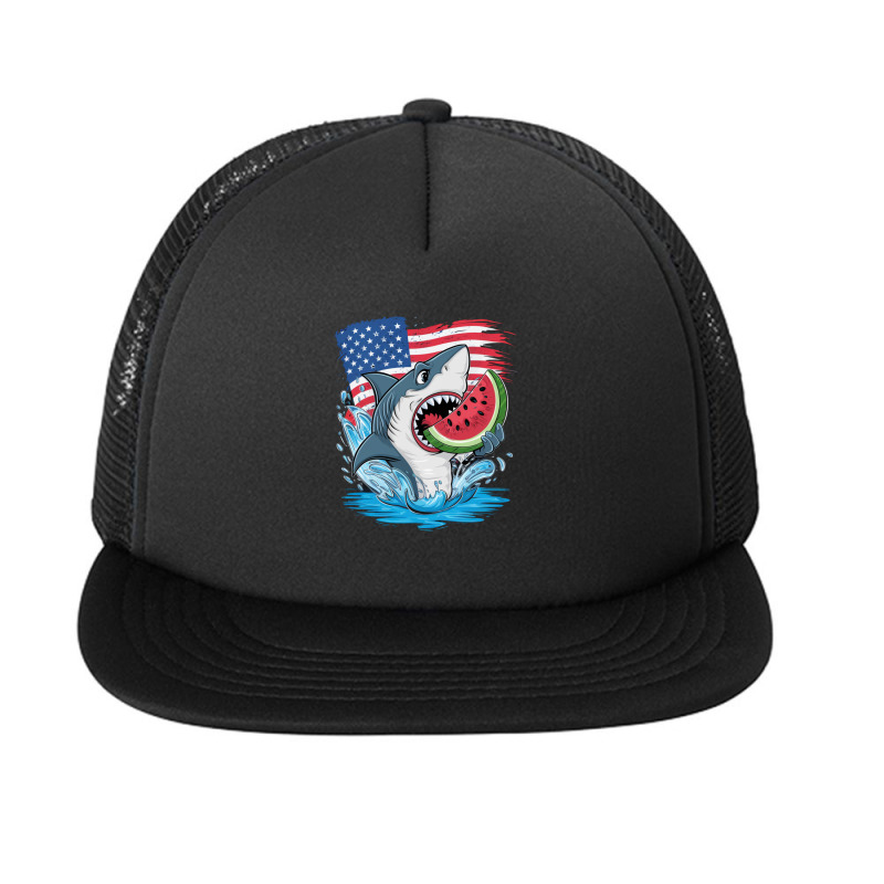 A Cartoon Shark Foam Snapback Hat | Artistshot