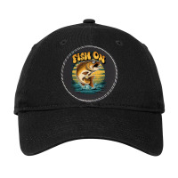 Fish On Adjustable Cap - Leatherette Patch | Artistshot