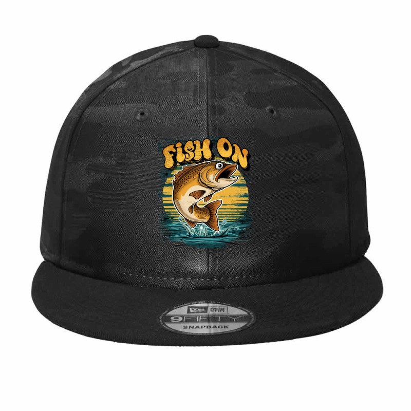 Fish On Camo Snapback | Artistshot