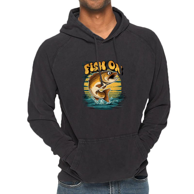 Fish On Vintage Hoodie | Artistshot