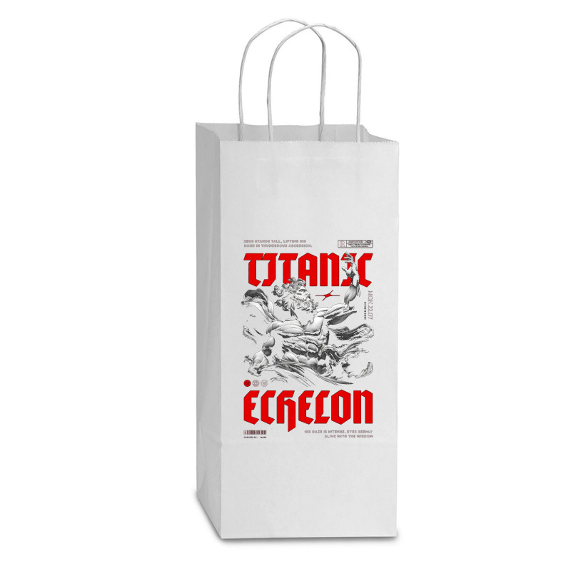 Titanic Echelon Double Wine Paper Bag - 6 1/2 X 3 1/2 X 12 3/8 | Artistshot