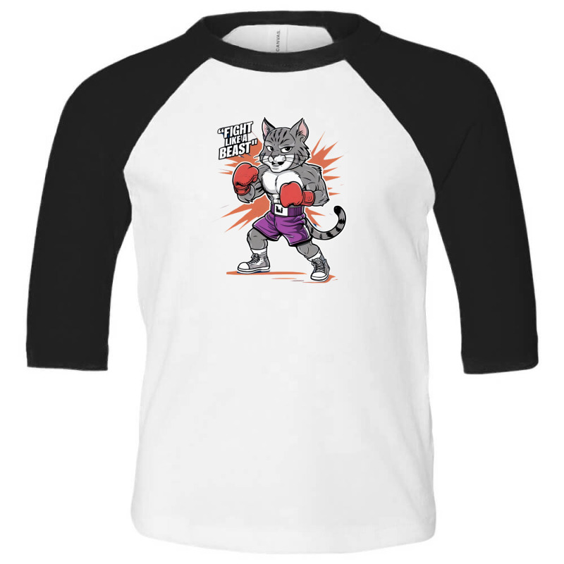 Boxing Bobcat Toddler 3/4 Sleeve Tee by Kenneth | Artistshot