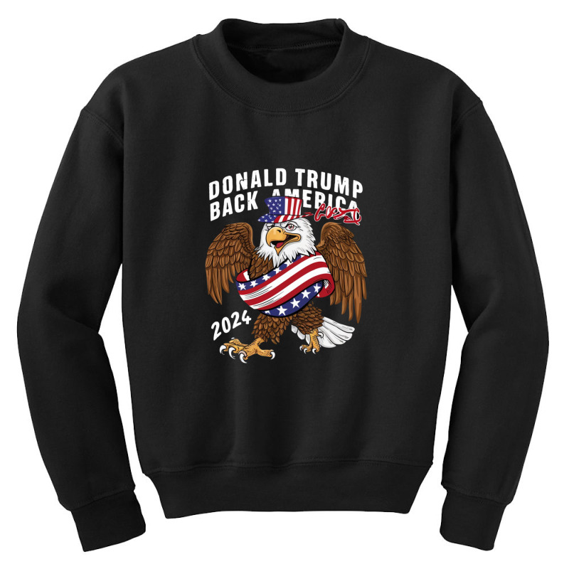 Donald Trump Back America 2024 (2) Youth Sweatshirt | Artistshot