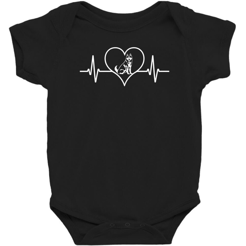 Ecg Trace Of Husky Dog Baby Bodysuit by Kenneth | Artistshot