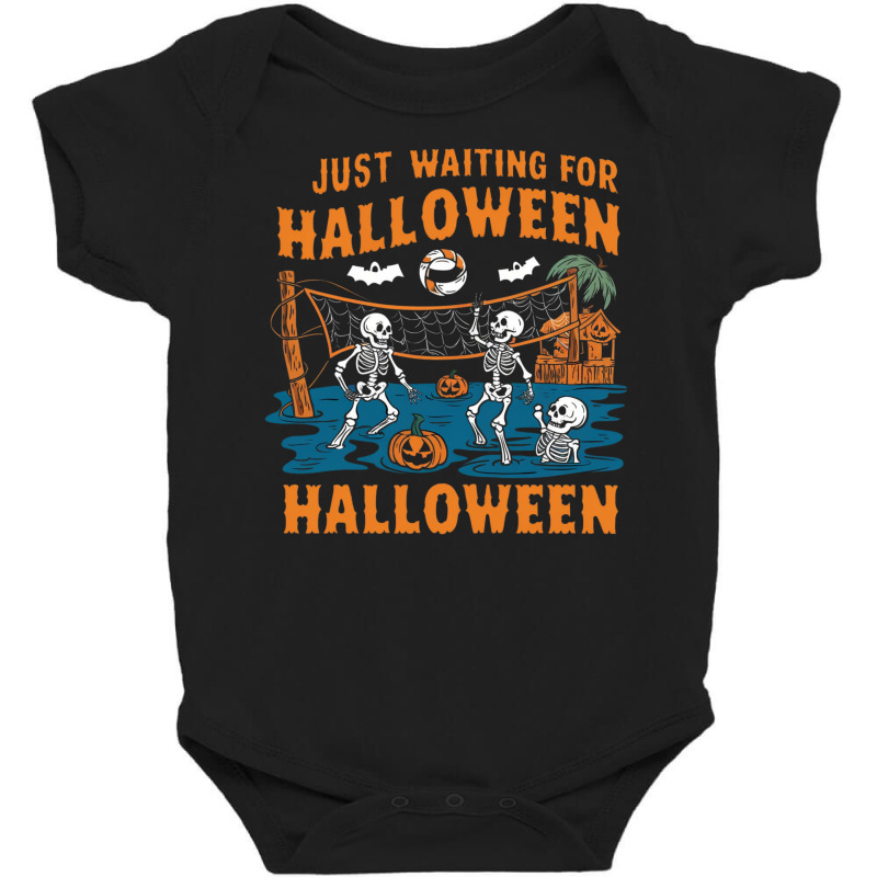 Skeletons Playing Beach Volleyballon A Halloween Baby Bodysuit by anh | Artistshot