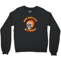 A Skull On Fire With Ace Of Spades Crewneck Sweatshirt | Artistshot