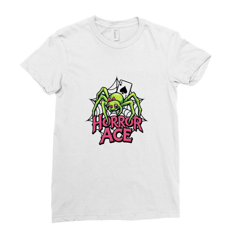 Neon Pink Spider And Ace Of Spades Ladies Fitted T-Shirt by Donna Schennum | Artistshot