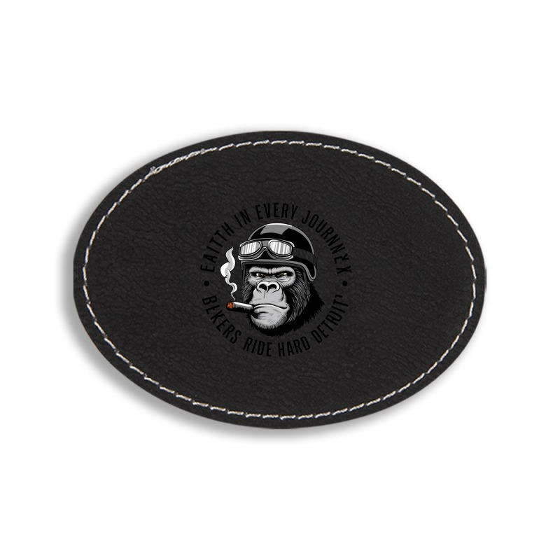 Bikers Ride Hard Detroit Oval Leatherette Patch | Artistshot