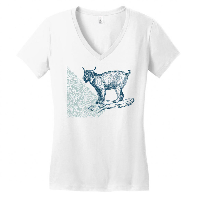 Vintage Lynx Women's V-Neck T-Shirt by HRC Design | Artistshot