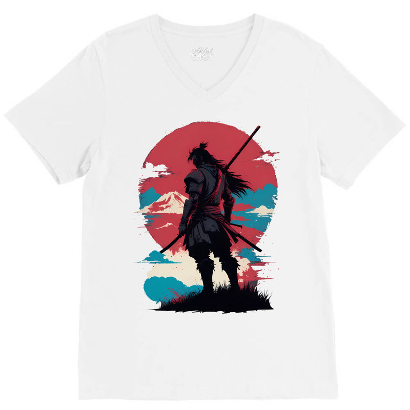 Ninja Samurai V-neck Tee | Artistshot