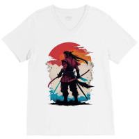 Ninja Samurai V-neck Tee | Artistshot