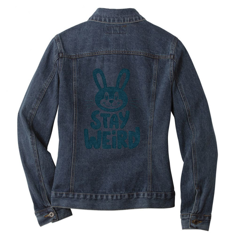 Bunny  Stay Weird Ladies Denim Jacket by Donna Schennum | Artistshot