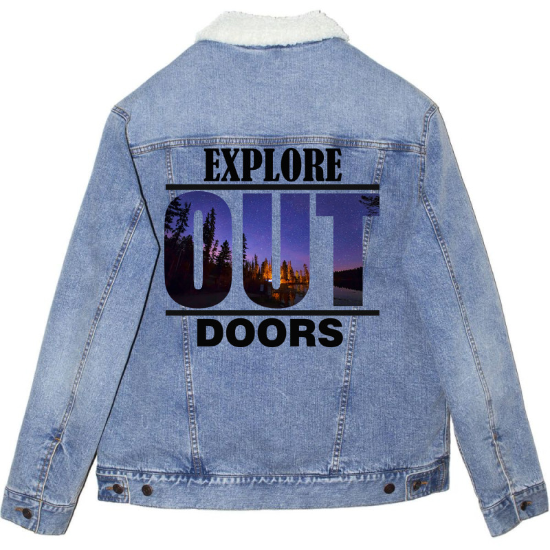 Explore Out Doors Unisex Sherpa-Lined Denim Jacket by DTFDOT | Artistshot