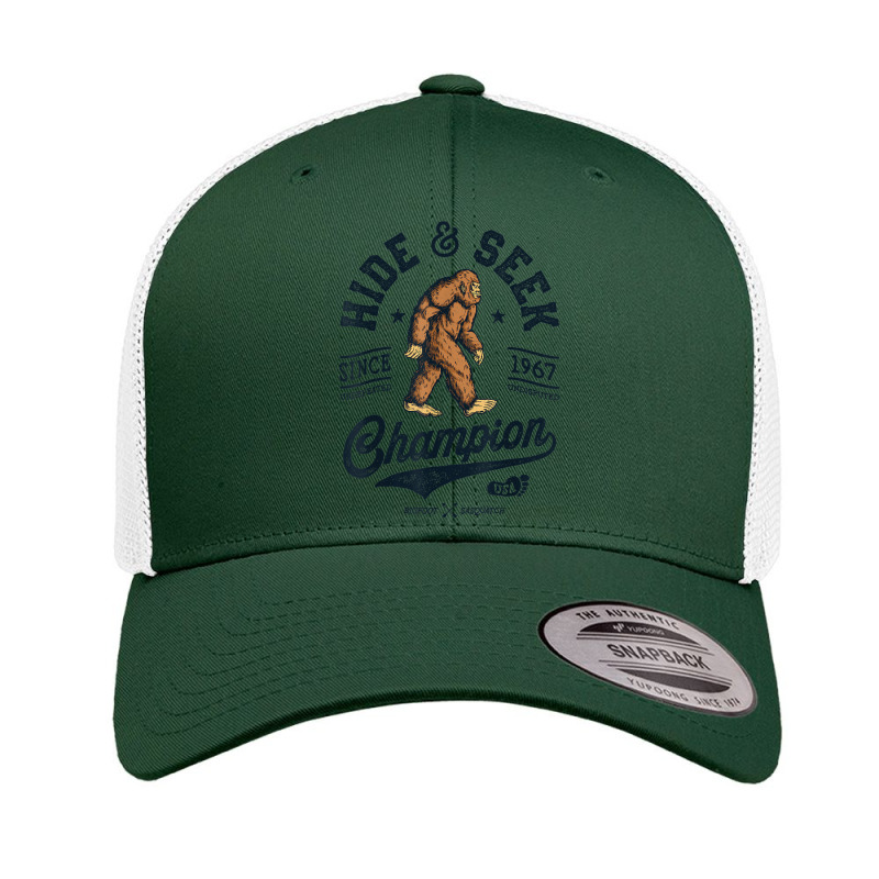 Bigfoot Hide And Seek Champion Funny Sasquatch Retro Vintage Retro Trucker Cap by Hoang95 | Artistshot