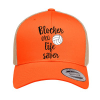 Blocker Aka Life Saver Funny Volleyball T Shirt Defense [converted] Co Retro Trucker Cap | Artistshot