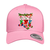 Three Alaskan Malamutes In Christmas Socks T Shirt Retro Trucker Cap | Artistshot