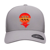 Flocks Of Seagull Vintage Sunset Seabird Harbour Albatros Seamless Cap | Artistshot