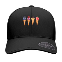 Assorted Ice Cream Cones T  Shirt Assorted Ice Cream Cones Set   Blueb Seamless Cap | Artistshot