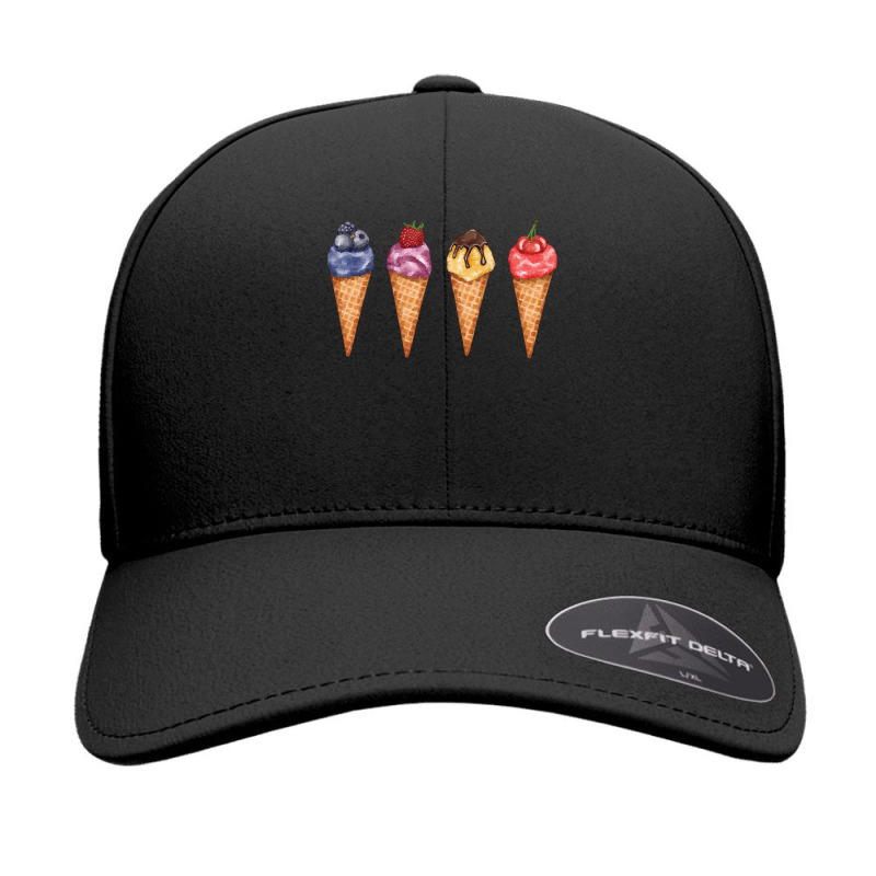 Assorted Ice Cream Cones T  Shirt Assorted Ice Cream Cones Set   Blueb Seamless Cap by pintailracehorse | Artistshot