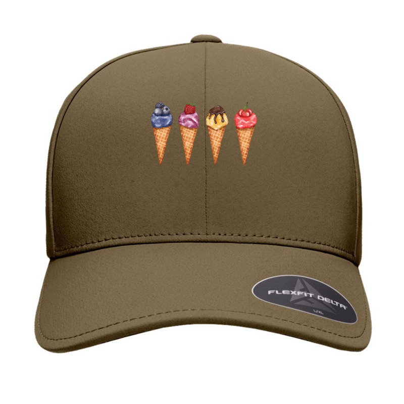 Assorted Ice Cream Cones T  Shirt Assorted Ice Cream Cones Set   Blueb Seamless Cap by thymeartiste | Artistshot