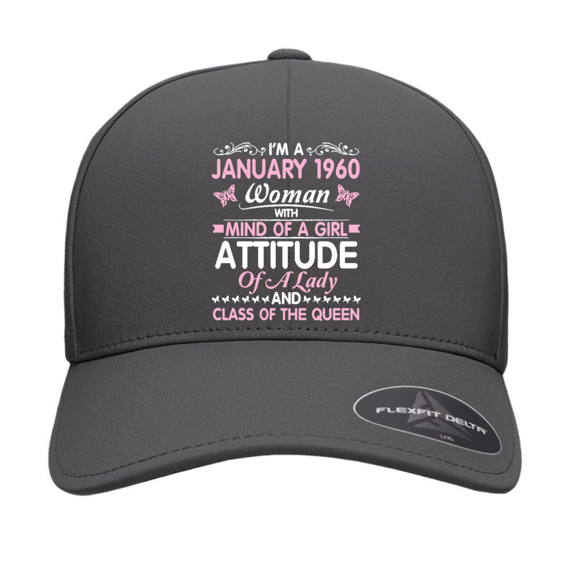 Birthday 61 Years Born In January 1960 T  Shirt I'm A January Woman 19 Seamless Cap by elephantjellyfish | Artistshot