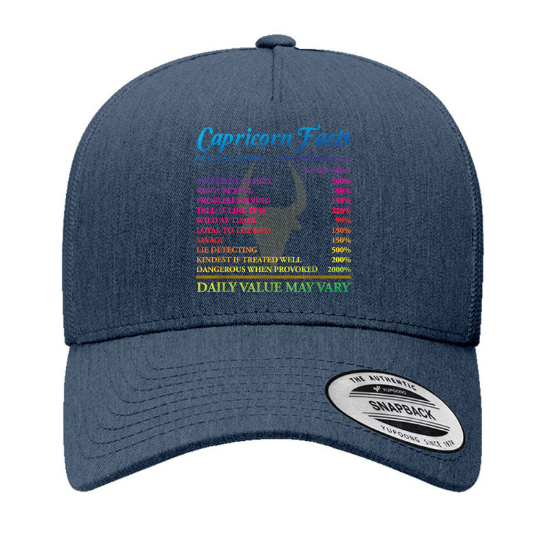 Capricorn Facts Birthday Zodiac Sign T Shirt Yupoong Trucker Cap | Artistshot