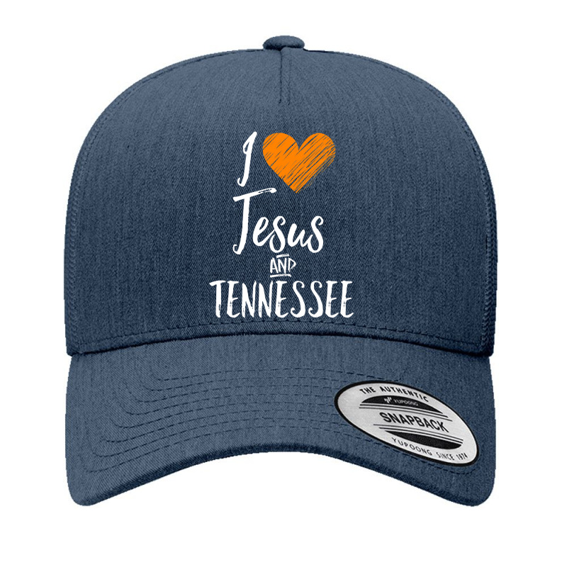 I Love Jesus And Tennessee  Orange Heart Cute Fan Gift Yupoong Trucker Cap by Hoangduong | Artistshot