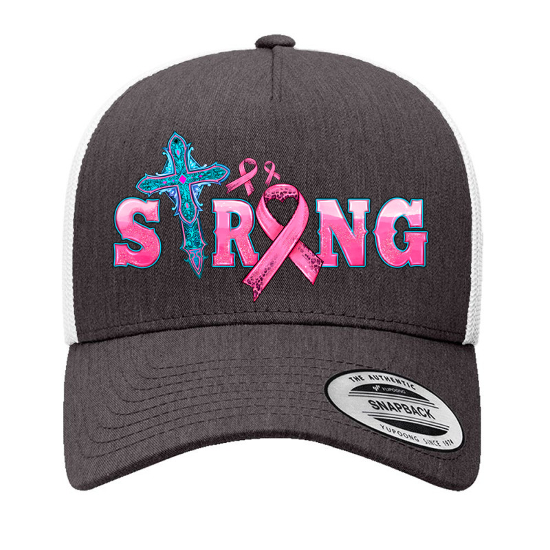 Strong With Cross Ribbon Yupoong Trucker Cap | Artistshot