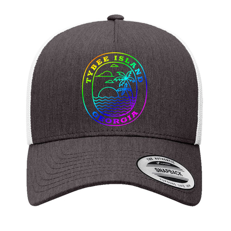 Tybee Island Georgia Rainbow Palm Tree Beach Trip Vacation Pullover Ho Yupoong Trucker Cap by jayannidifalco | Artistshot