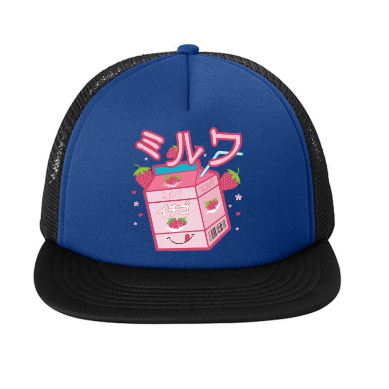 Japanese Strawberry Milk Shake Aesthetic Kawaii Otaku Foam Snapback hat by AsopArt | Artistshot