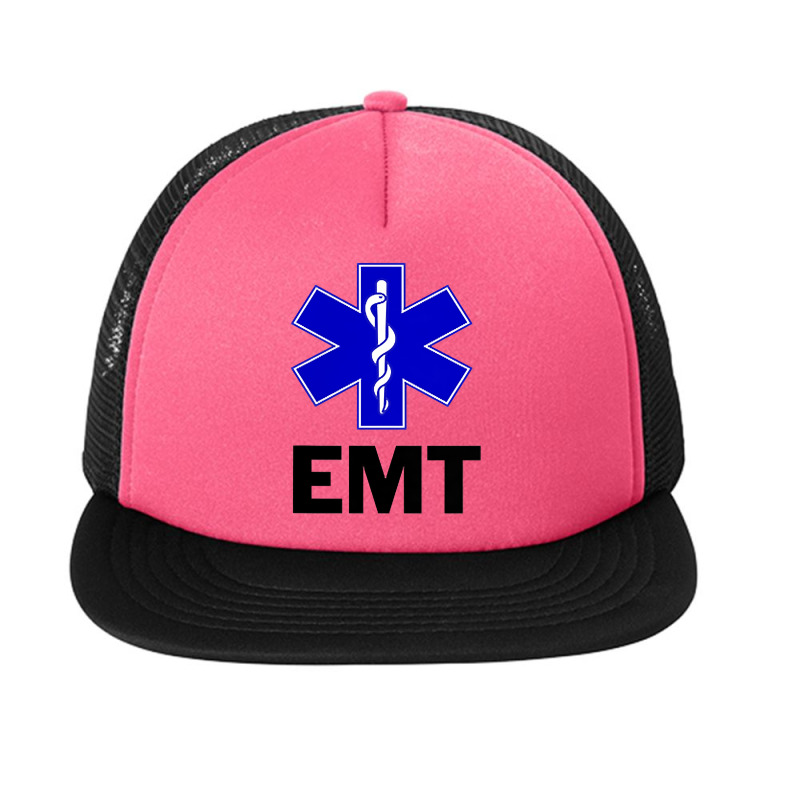 Emt Ems Paramedic Star Of Life Caduceus T Shirt Foam Snapback Hat | Artistshot