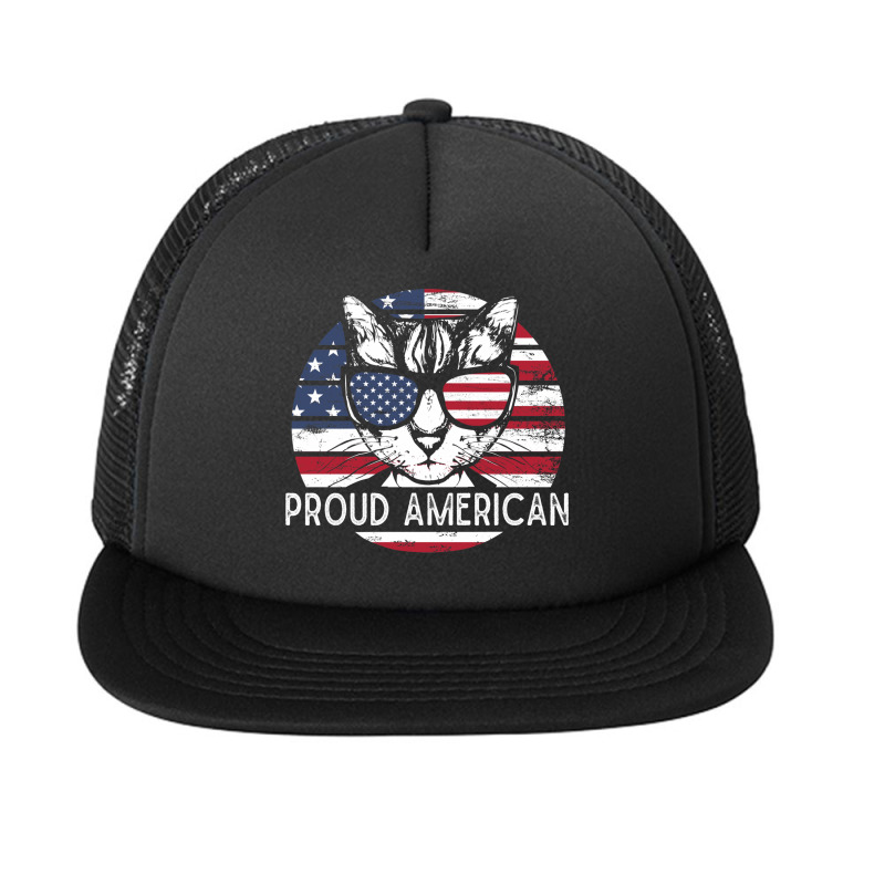 Us Flag Cat 4th Of July Proud And Independent Cat Of United States Of Foam Snapback hat by EdahArt | Artistshot